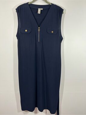 Emma & Michele Navy V-Neck Dress Top